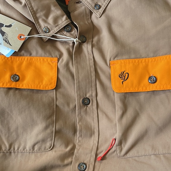 NEW Duck Camp Tan and Orange Hunting Button Up Shirt Men's Size XX-Large NWT - Picture 3 of 7